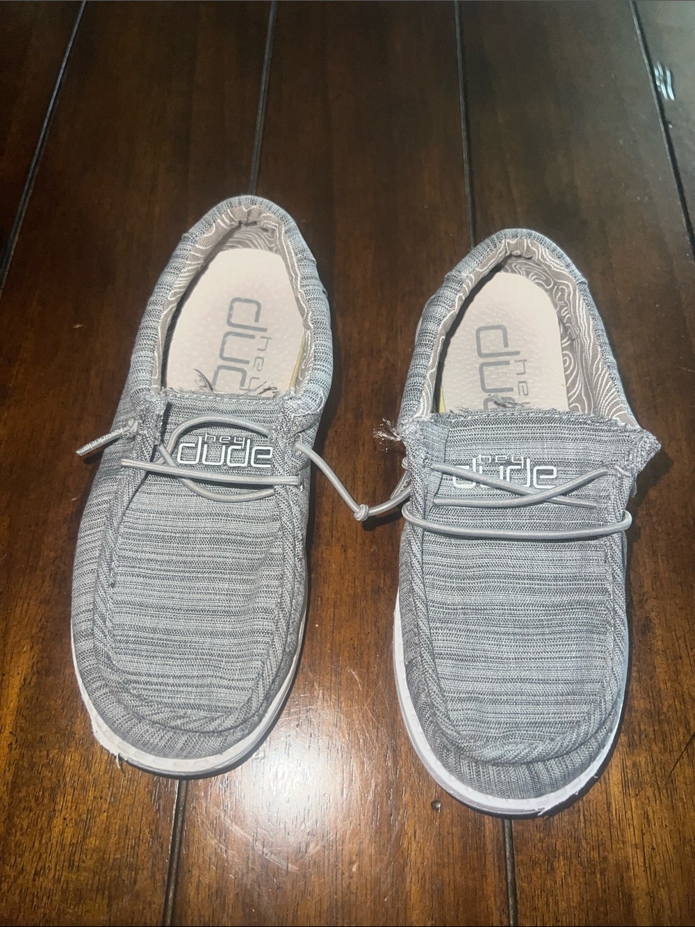 Kids Hey Dude Gray Textured Slip-On Loafers